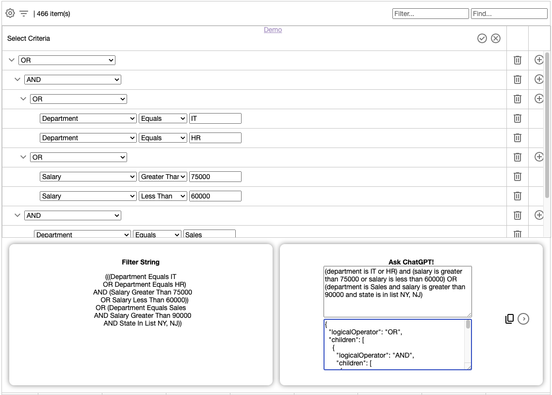 Filter Builder
